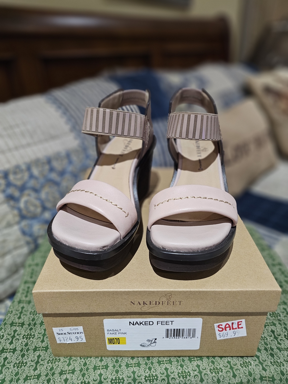 Naked Feet Basalt Platform Sandal in Pale Pink